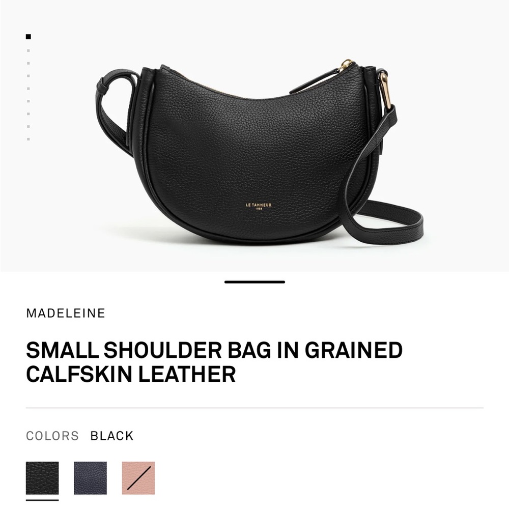 LE TANNEUR Madeline Black Calfskin Shoulder Bag